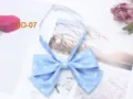 Light blue polka dot bow tie JK uniform collar accessory sweet style for daily wear - Light Blue