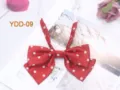 Red polka dot bow tie detail, double layer design for JK school uniform and sailor suits. - Red