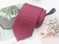 Men's red zipper tie pre-tied easy pull necktie small square pattern business casual 8cm - CH-12