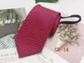 Men's red blue striped zipper tie easy wear wedding groomsman business casual necktie 8cm - CH-14