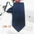Dettagli della cravatta con zip a righe blu da uomo, classica cravatta jacquard da lavoro. - L9D-13