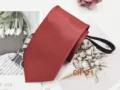 Red zipper tie for men lazy ready-to-wear business casual striped necktie width 8cm - CH-21