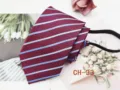 Red striped zipper tie for men, easy wear lazy tie for business, wedding, and casual wear 8cm - CH-33