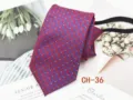 Red zipper tie for men, blue chevron striped design, easy wear business casual necktie. - CH-36