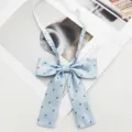 Light blue polka dot bow tie JK uniform ribbon Japanese cute necktie for women accessories - Light Blue