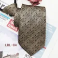 Mens Business Casual Zipper Tie 7.5cm Jacquard Polyester Lazy Knot-Free Necktie Wholesale - LDL-04