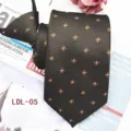 Men's business casual zipper tie 7.5cm jacquard polyester lazy pre-tied necktie wholesale. - LDL-05
