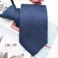 Blue Jacquard Zipper Tie for Men 7.5cm Casual Business Easy Non-Tie Necktie Model - LDL-09