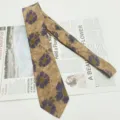 Cravatta rétro in cotone con fiori da uomo, cravatta vintage casual con stampa floreale da 8 cm. - MLD-13