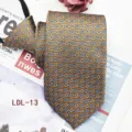 Men's business casual zipper tie, 7.5cm jacquard polyester pre-tied necktie for daily wear. - LDL-13
