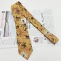 Uomo vintage cotone cravatta casual 8cm retro stampa di fiori moda affari quotidiana - MLD-15