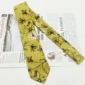 Cravatta da uomo in cotone con stampa floreale retro 8cm stile moda casual vintage - MLD-17