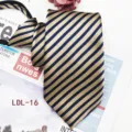 Men's business casual zipper tie, jacquard polyester pre-tied necktie, width 7.5cm stylish. - LDL-16