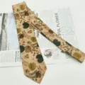 Cravatta da uomo in cotone con stampa floreale vintage, cravatta casual da 8cm in stile retro. - MLD-19