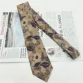 Cravatta in cotone con stampa floreale vintage da uomo, cravatta casual retrò da 8 cm. - MLD-24
