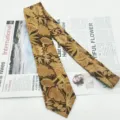 Cravatta da uomo in cotone floreale vintage, cravatta casual stampata botanica 8cm marrone - MLD-25