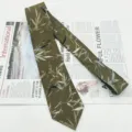 Cravatta da uomo in cotone stampato vintage con motivo floreale di bambù, stile casual - MLD-32