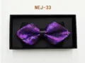 Purple paisley bow tie for men in gift box, elegant suit accessory for wedding formal wear. - Purple Paisley (NEJ-33)