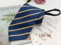 Men's business zipper tie blue with yellow stripes no-tie lazy necktie for formal wear - Blue with Yellow Striped (LZD-38)