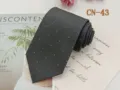 Men's business formal black tie 8cm polyester jacquard striped necktie for office wear. - CN-43