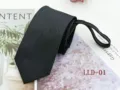 Men's black business necktie with lazy zipper design, formal wear polyester silk tie. - LLD-01