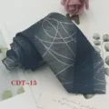 Men's formal business dark grey jacquard tie, elegant striped pattern design, premium necktie. - CDT-15