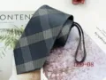Men's black grey plaid zipper tie formal business wedding lazy necktie accessory - LLD-08