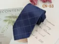 Business men's blue plaid jacquard necktie, elegant formal wear accessory 8cm width. - CN-53