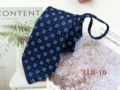 Detailed view of the blue floral patterned zipper necktie, classic design for men. - LLD-10