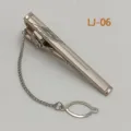 Silver business metal tie clip for men with chain simple fashion workplace accessory - LJ-06