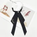Solid color JK bow tie preppy style black ribbon tie student uniform collar accessory - Black