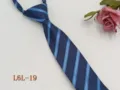 Men's business striped zipper tie, easy knot narrow 6cm formal necktie for office. - L6L-19