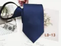 Detail view of men's dark blue zipper tie, classic twill business necktie close-up. - LD-13