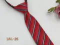 Men's red striped zipper necktie business formal wear Korean style 6cm narrow ready-made tie - L6L-26
