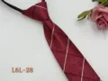 Men's zipper tie wine red diamond lattice business formal wear Korean style easy pull necktie. - L6L-28