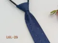 Mens navy blue business zipper necktie 6cm slim patterned formal neckwear detail view - L6L-29