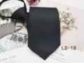 Classic black zipper necktie for men, professional business office wear, easy-to-use design. - LD-18