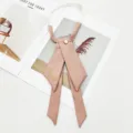 Solid color pink JK bow tie for women, Korean style embroidered collar ribbon accessory. - Lotus Pink
