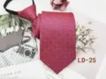 Men zipper tie red plaid lazy necktie business formal wear 8cm wedding party office suit - LD-25