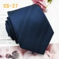 Cravatta da Uomo in Seta Blu Scuro Classica Affari Formale Tessuta Jacquard Cravatta - CS-27