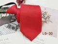 Classic red striped zipper tie for men, 8cm business formal necktie ready-made lazy tie. - LD-30