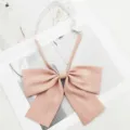 Nœud papillon JK rose, grand nœud style japonais élégant avec sangle de cou réglable. - Rose Pêche