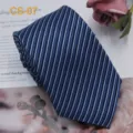 Cravatta da uomo classica a righe blu, cravatta formale da abito professionale - CS-07