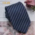 Cravatta Classica a Righe in Seta Affari Abbigliamento Formale Cravatta Blu Marino Uomo - CS-08