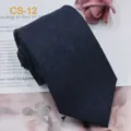 Cravatta uomo blu scuro in seta jacquard classica, elegante accessorio per abito da lavoro 8cm - CS-12