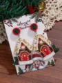 Handmade Beaded Gingerbread House Christmas Earrings Festive Holiday Jewelry - Gingerbread House