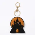 Halloween handmade seed bead keychain, castle pendant charm for keys and bags. - Castle