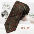 Vintage paisley necktie for men business formal suit 8cm width neck tie accessory - HFL-09