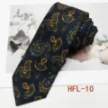 Classic retro paisley necktie for men, elegant dark blue business suit accessory 8cm. - HFL-10