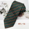 Vintage green geometric silk tie men's business formal suit fashion accessory 8cm - HFL-16